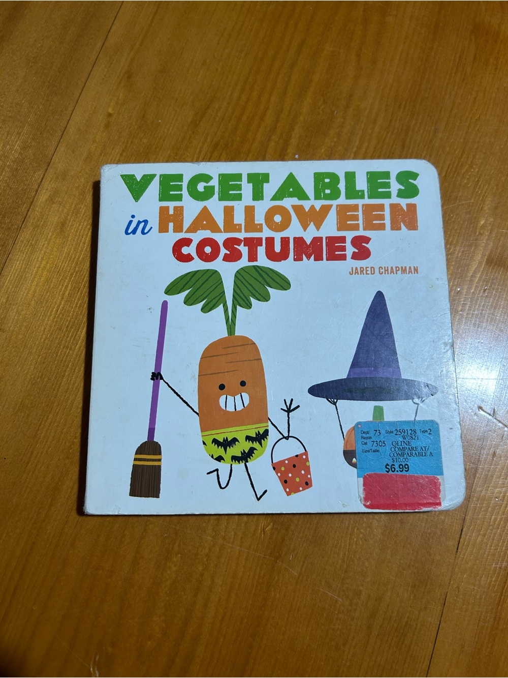 (3/$10) Vegetables in Halloween Costumes Kids Board Book